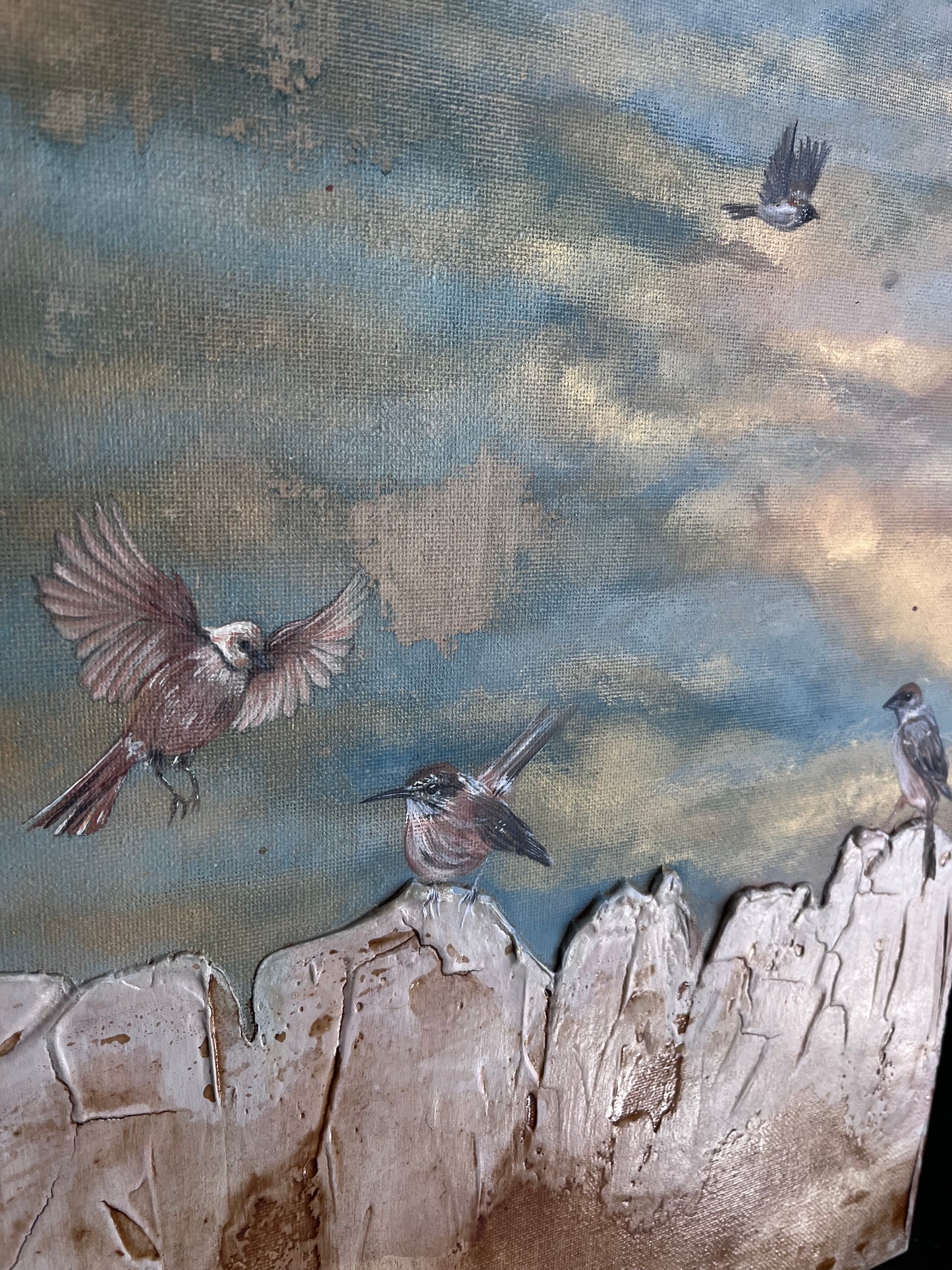 Many Sparrows (12x16)
