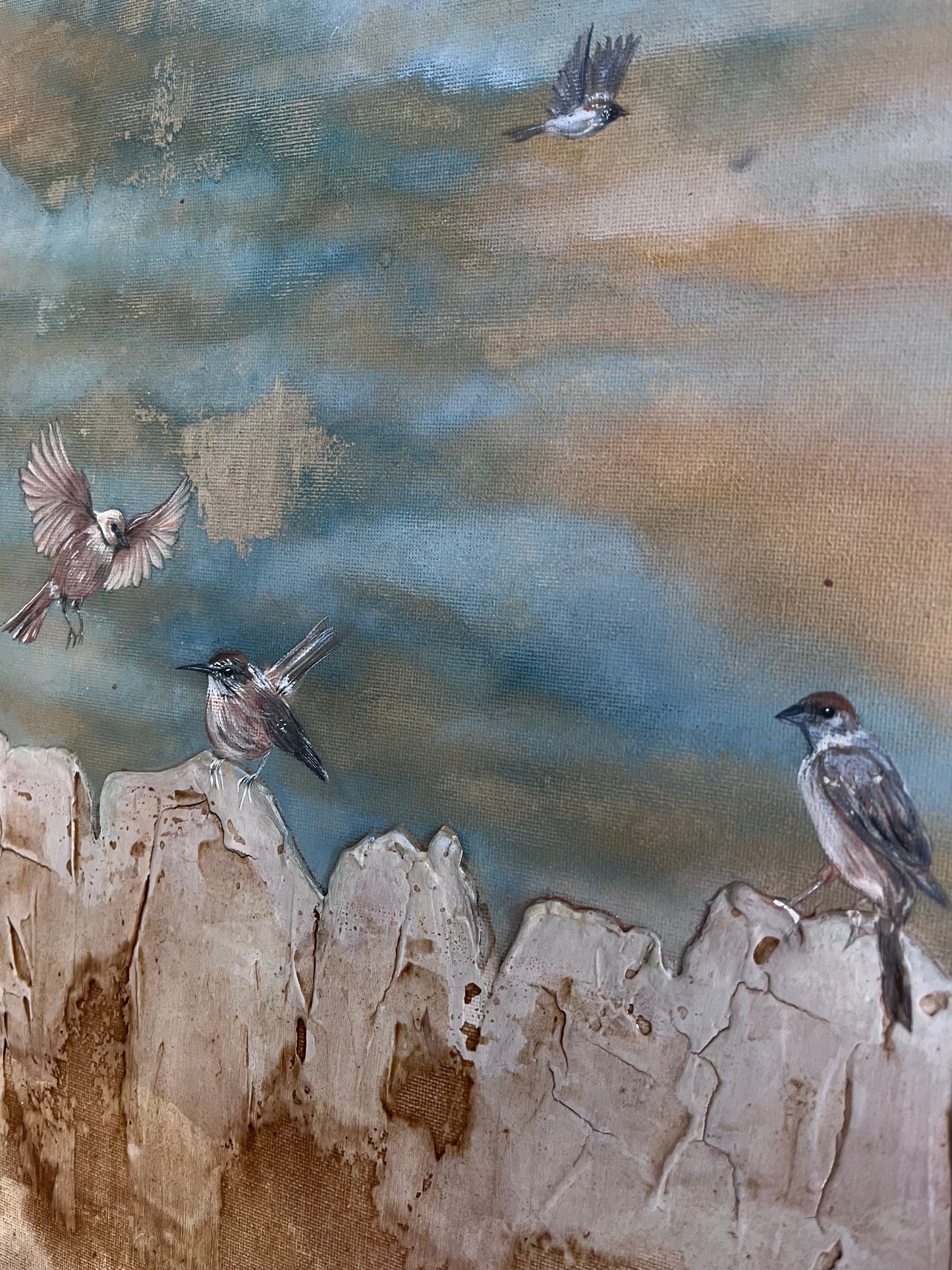 Many Sparrows (12x16)