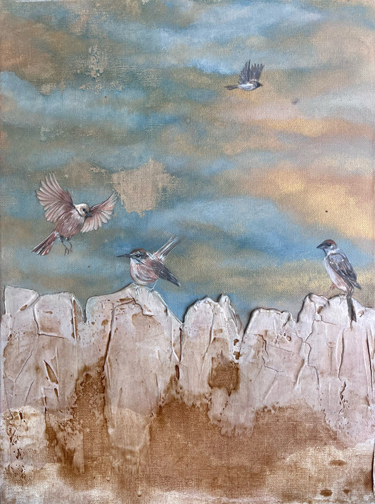Many Sparrows (12x16)
