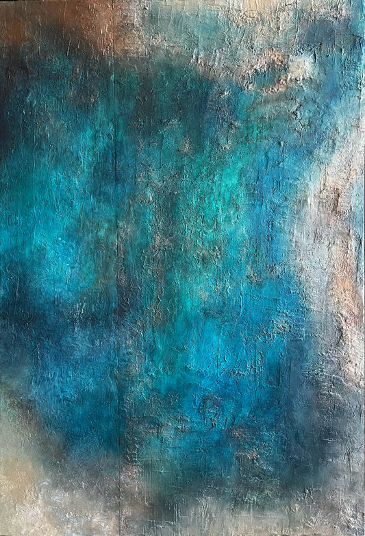 Teal Paradise (24x36) Framed